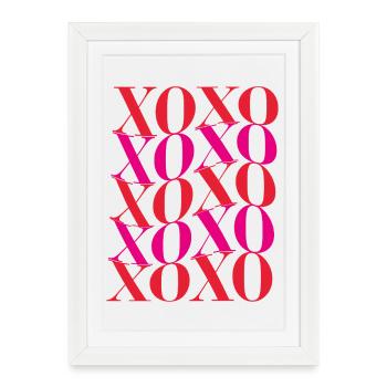 Xoxo. Beaucoup de baisers, de gros câlins et des vibrations de fille. - Affiche encadrée (27 × 37 cm) - blanc - Devant