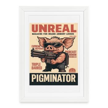 Pigminator: Unreal Magazine Cover - Framed poster (27 × 37 cm) - white - Front