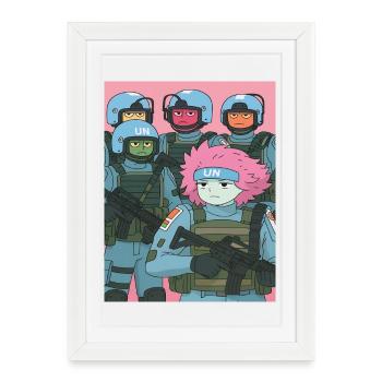 Parodie de troupe de dessins animés - Affiche encadrée (27 × 37 cm) - blanc - Devant