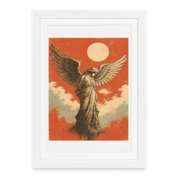 Angel with Moon - Framed poster (27 × 37 cm) - white - Front