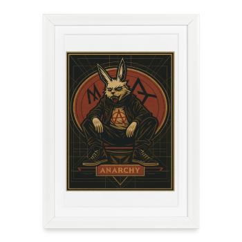 Lapin anarchique dans le style punk - Affiche encadrée (27 × 37 cm) - blanc - Devant