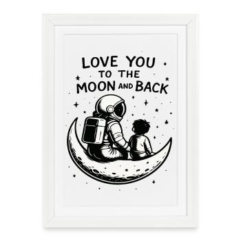 Moon Bond : l’amour d’un astronaute et d’un enfant - Affiche encadrée (27 × 37 cm) - blanc - Devant