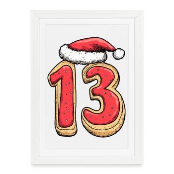 13 Number Biscuit Christmas - Framed poster (27 × 37 cm) - white - Front