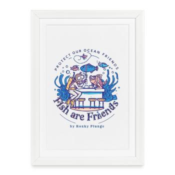 Pisces are friends - Framed poster (27 × 37 cm) - white - Front