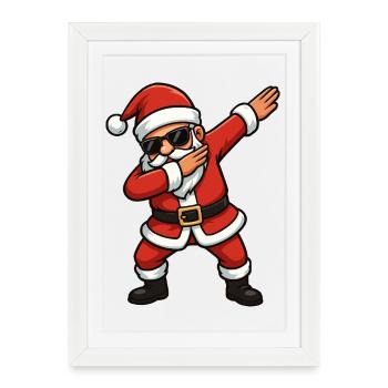 Style de tampon du Père Noël - Affiche encadrée (27 × 37 cm) - blanc - Devant