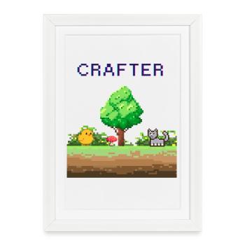 Pixel Crafter Forest Adventure - Framed poster (27 × 37 cm) - white - Front