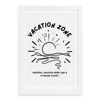 Ambiances Sunset Vacation - Chemise de plage minimaliste - Affiche encadrée (27 × 37 cm) - blanc - Devant