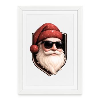 STAR SANTA — Red Glitter MAX Glitter Santa Claus - Framed poster (27 × 37 cm) - white - Front