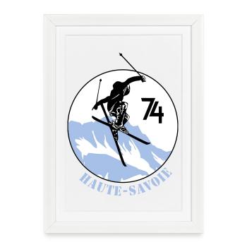 Design Haute-Savoie 74 - Affiche encadrée (27 × 37 cm) - blanc - Devant