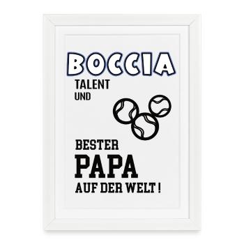 Joueur de boccia Joueur de boccia Papa Père Mari - Affiche encadrée (27 × 37 cm) - blanc - Devant