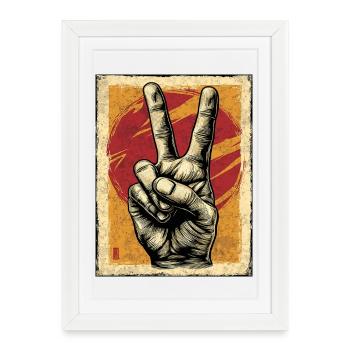 Peace sign in vintage style - Framed poster (27 × 37 cm) - white - Front