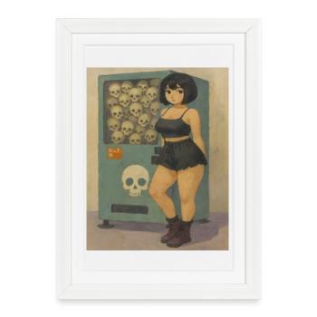 Automate du Crâne Gothique - Affiche encadrée (27 × 37 cm) - blanc - Devant