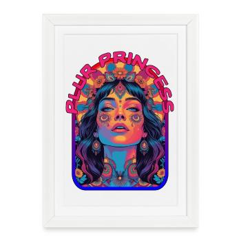 Plur Princess Psychedelic Kandi Festival - Affiche encadrée (27 × 37 cm) - blanc - Devant
