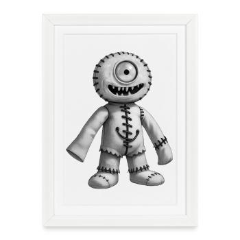 MONSTER DOLL #2 [Black & White] - Affiche encadrée (27 × 37 cm) - blanc - Devant