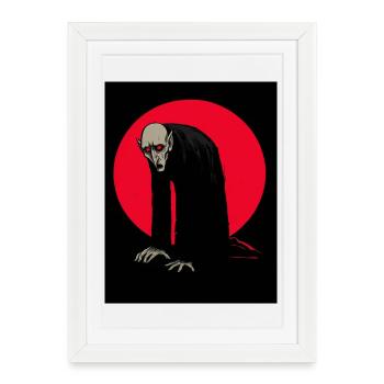 Démon vampire de la Lune Rouge dans l’Ombre - Affiche encadrée (27 × 37 cm) - blanc - Devant