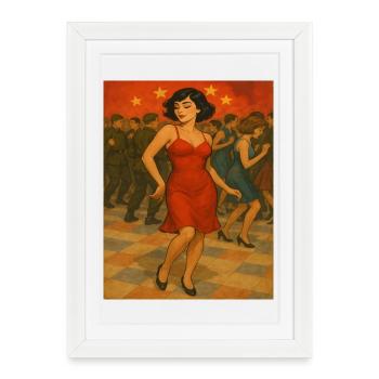 Femme dans la danse de la nuit - Affiche encadrée (27 × 37 cm) - blanc - Devant