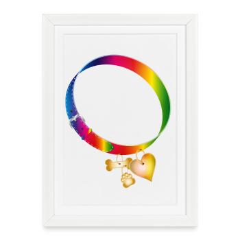Motif de collier arc-en-ciel avec pendentifs - Affiche encadrée (27 × 37 cm) - blanc - Devant