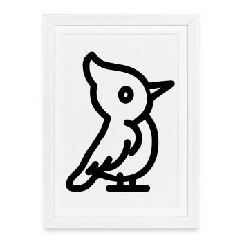 pivert - Affiche encadrée (27 × 37 cm) - blanc - Devant