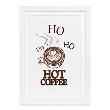 Café chaud Fans de café Amoureux du café Noël - Affiche encadrée (27 × 37 cm) - blanc - Devant