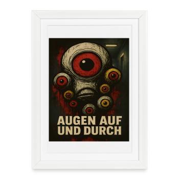 Regarde les monstres et les regarde à travers - Affiche encadrée (27 × 37 cm) - blanc - Devant