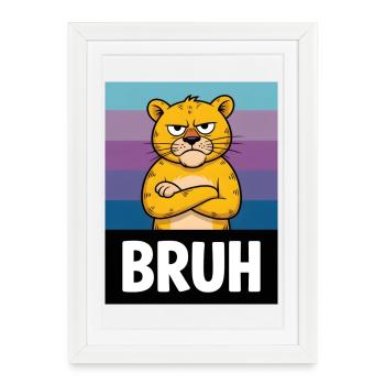 Grummel Katze BRUH - Affiche encadrée (27 × 37 cm) - blanc - Devant