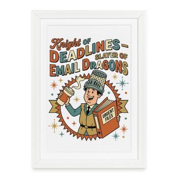 Chevalier des délais - Affiche encadrée (27 × 37 cm) - blanc - Devant