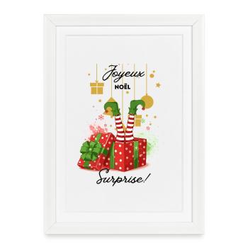 Joyeux_noel_surprise - Framed poster (27 × 37 cm) - white - Front