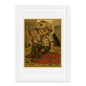 Dernier Enfant Debout - Enfants Forts - Affiche encadrée (27 × 37 cm) - blanc - Devant