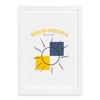 Le soleil brille - allons dehors - Affiche encadrée (27 × 37 cm) - blanc - Devant