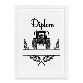 Diplom Tractor – Espace de noms - Affiche encadrée (27 × 37 cm) - blanc - Devant