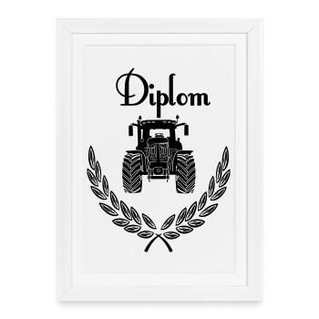 Tracteur Diplom - Affiche encadrée (27 × 37 cm) - blanc - Devant
