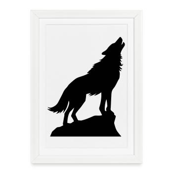 Wolf Animal Icon - Framed poster (27 × 37 cm) - white - Front