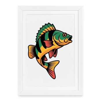 Colorful perch - Framed poster (27 × 37 cm) - white - Front