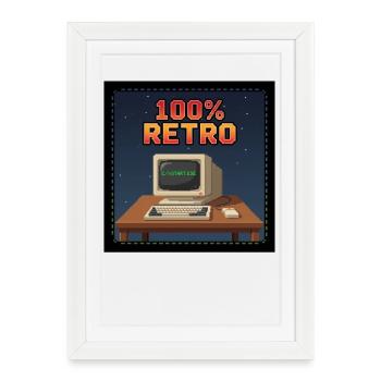 100% Retro - Framed poster (27 × 37 cm) - white - Front
