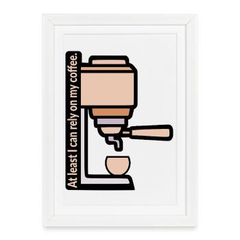 Comptez sur mon café - Affiche encadrée (27 × 37 cm) - blanc - Devant