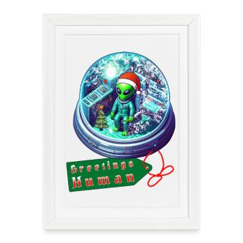 Noël extraterrestre - Affiche encadrée (27 × 37 cm) - blanc - Devant