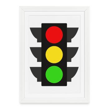 Traffic light - Framed poster (27 × 37 cm) - white - Front