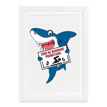 Zone de Baignade Prioritaire - Affiche encadrée (27 × 37 cm) - blanc - Devant