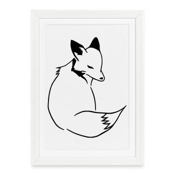 Fox Comic: Smart, Foxy & Manga Style - Framed poster (27 × 37 cm) - white - Front