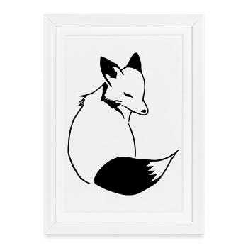 Fox Comic: Smart, Foxy & Manga Style - Framed poster (27 × 37 cm) - white - Front