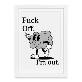 Happy Brain Peace Vibes - Framed poster (27 × 37 cm) - white - Front
