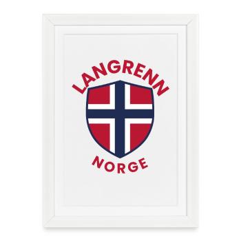 Emblème norvégien du ski de fond - Affiche encadrée (27 × 37 cm) - blanc - Devant