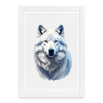 Loup arctique - Affiche encadrée (27 × 37 cm) - blanc - Devant