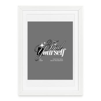 Trouvez-vous une écriture monochrome - Affiche encadrée (27 × 37 cm) - blanc - Devant