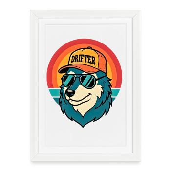 Drifter Wolf Sunset Tee - Framed poster (27 × 37 cm) - white - Front