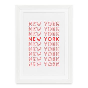 New York Grid Pattern - Framed poster (27 × 37 cm) - white - Front