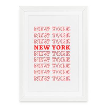 New York Raster Typography - Framed poster (27 × 37 cm) - white - Front
