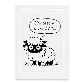 Mouton JDM - Affiche encadrée (27 × 37 cm) - blanc - Devant