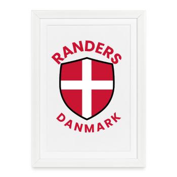 Randers Denmark Shield Flag - Framed poster (27 × 37 cm) - white - Front