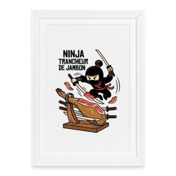 Ninja HelloFofie Ham Slicer - Framed poster (27 × 37 cm) - white - Front